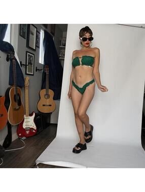 forever21 green bikini set